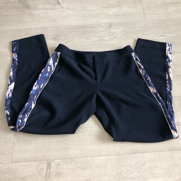 Club Monaco blue floral print work dress pants - Picture 3 of 3